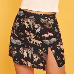 reformation margot mini skirt 🐆